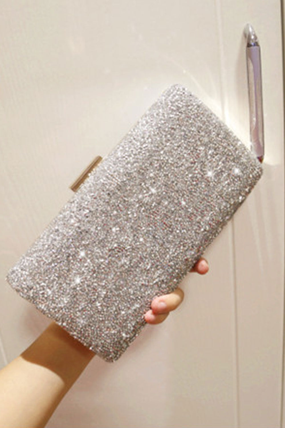 Women Beads Decorated Shiny Party Small Clutch Bag