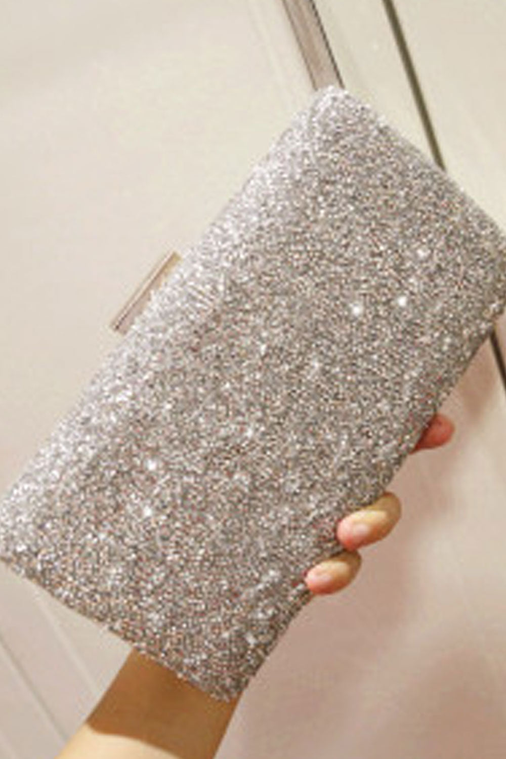 Women Beads Decorated Shiny Party Small Clutch Bag