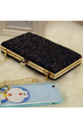 Women Fashionable Beads Decorated Hook Closure Party Clutch Bag
