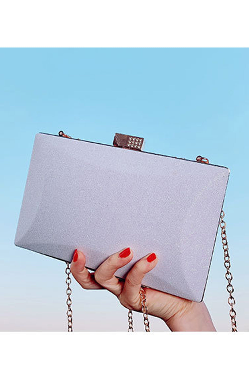 Women Rhinestone Decorated Shiny Small Square Bag