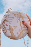 Women Embroidered Fashion Round Small Handbag