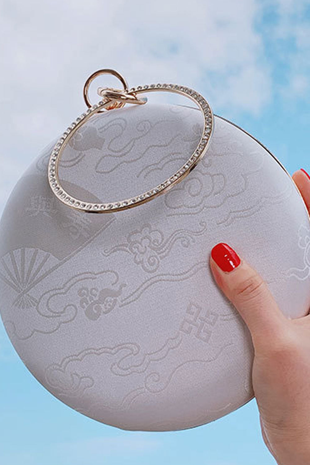 Women Embroidered Fashion Round Small Handbag