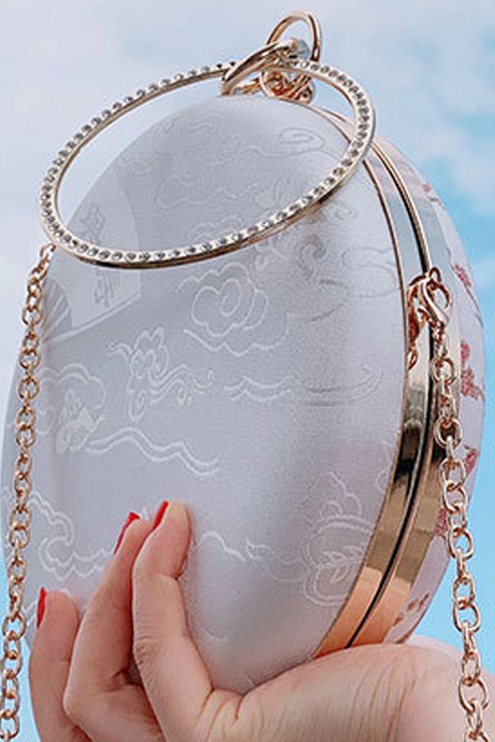 Women Embroidered Fashion Round Small Handbag
