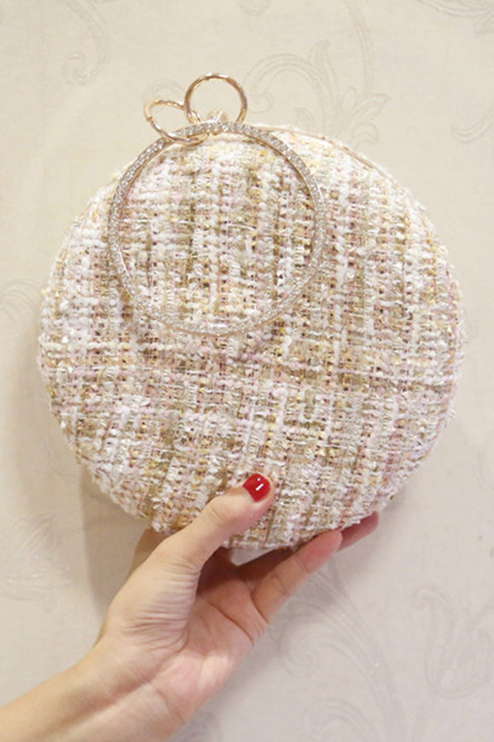 Women Fashion Round Clutch Beautiful Mini Bag