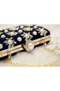 Women Enchanting Pearl Decorated Party Clutch Bag