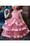 Kids Girls Tripple Layer Hem Dress
