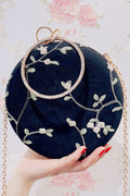 Women Fashion Printed Pattern Ring Clutch Bag