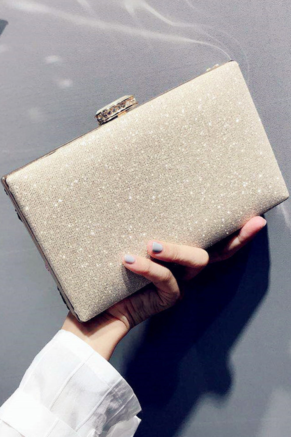 Women Flower Embroidered Small Square Clutch Bag