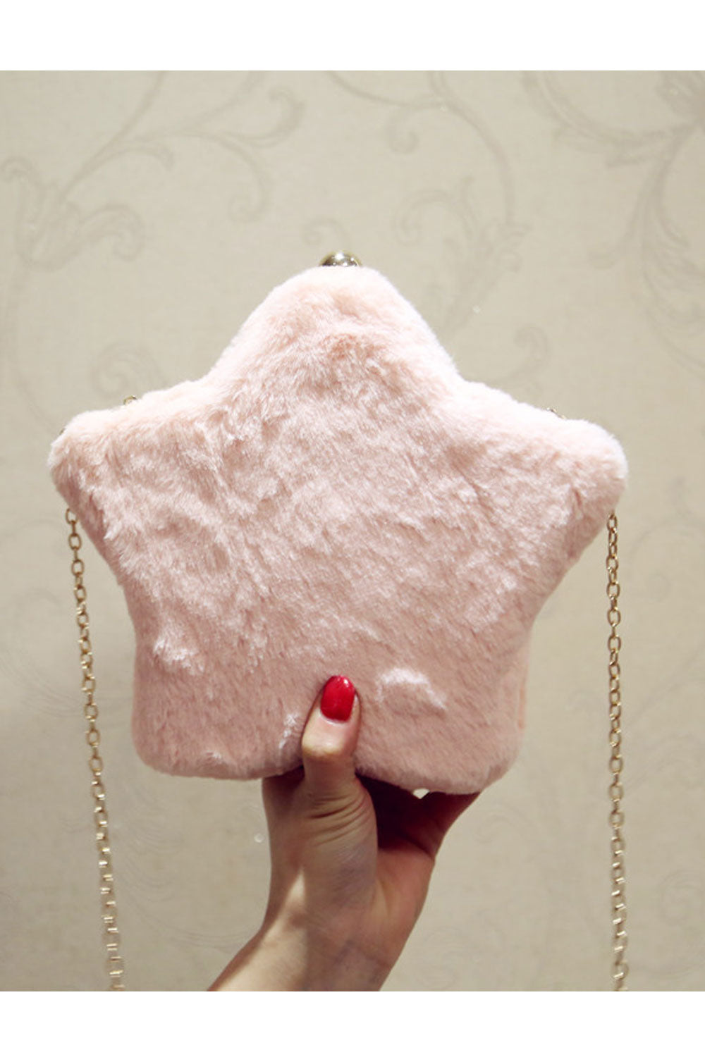 Women Fashion Soft Hairy Star Shape Clutch Bag