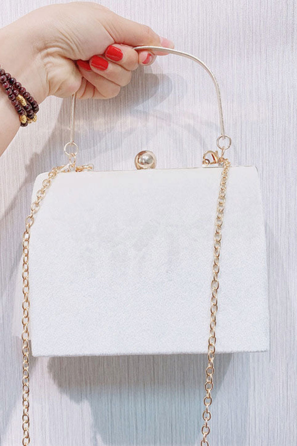 Women Flower Embroiderd Handle Party Clutch Bag