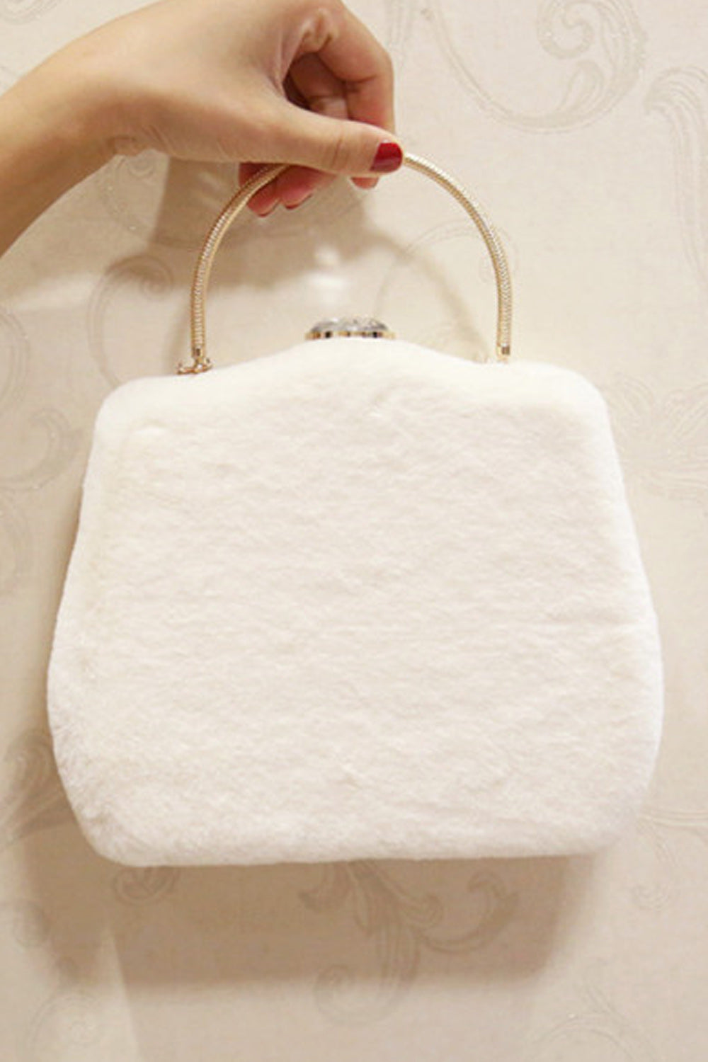 Women Beautiful Soft Hairy Evening Clutch Bag