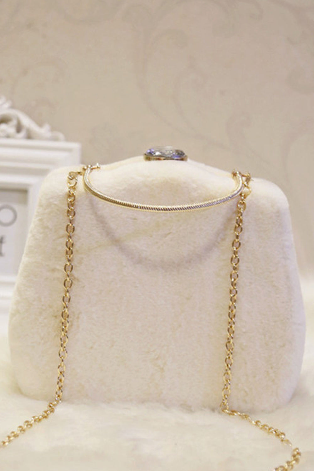Women Beautiful Soft Hairy Evening Clutch Bag