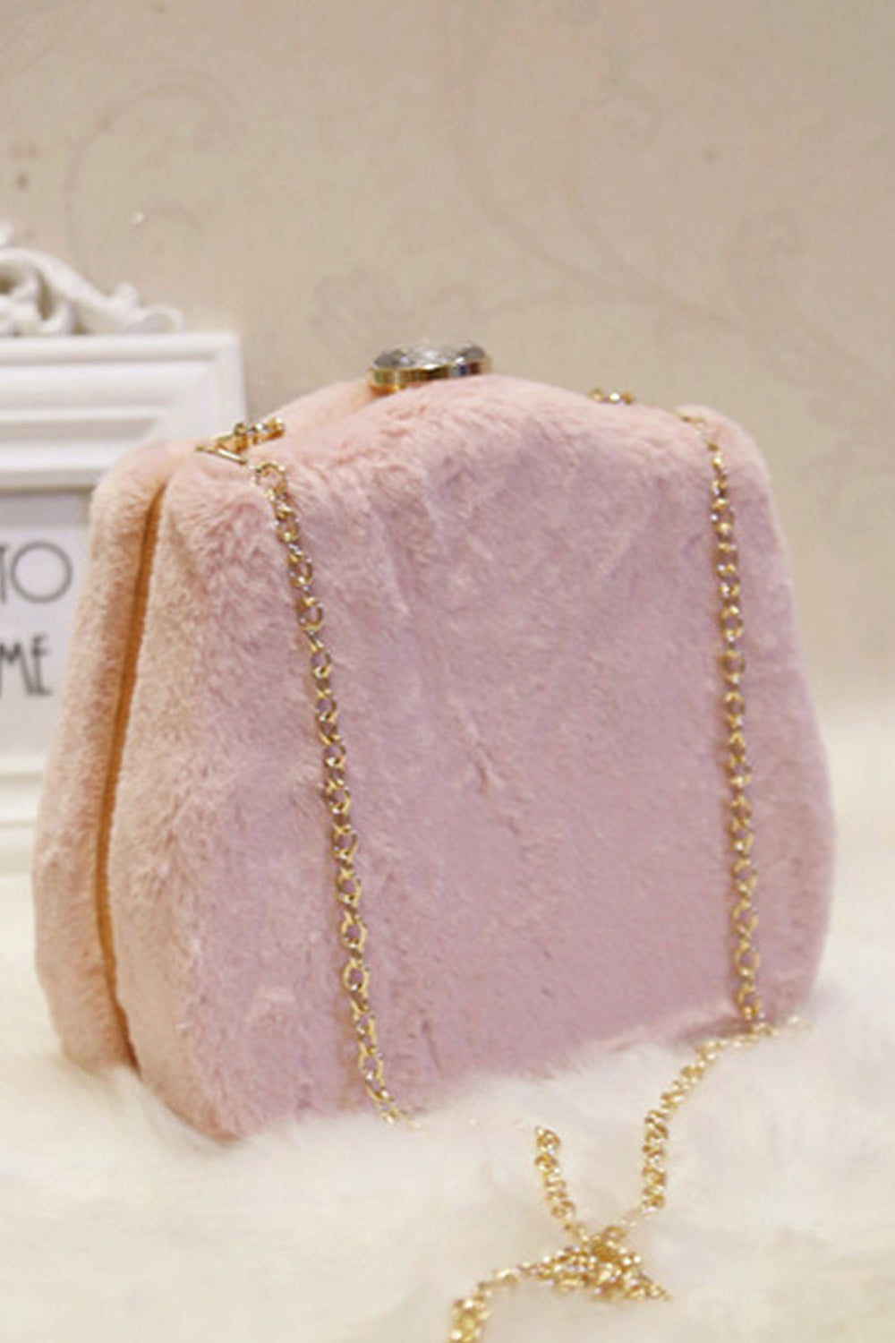 Women Beautiful Soft Hairy Evening Clutch Bag