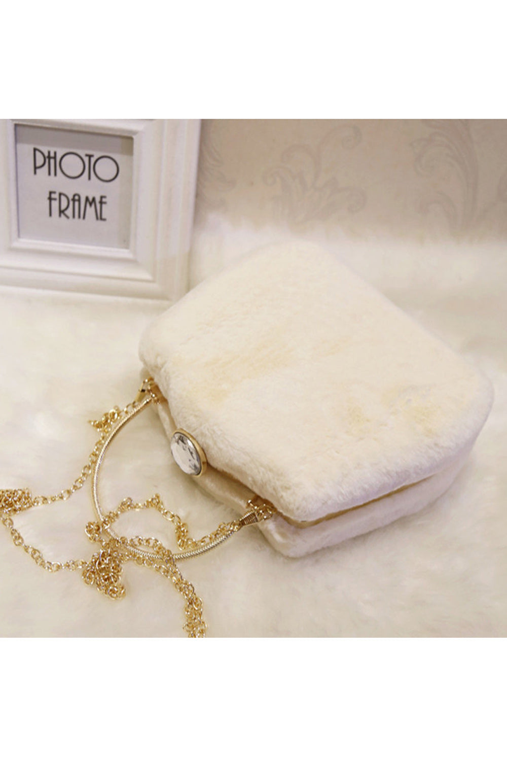 Women Beautiful Soft Hairy Evening Clutch Bag
