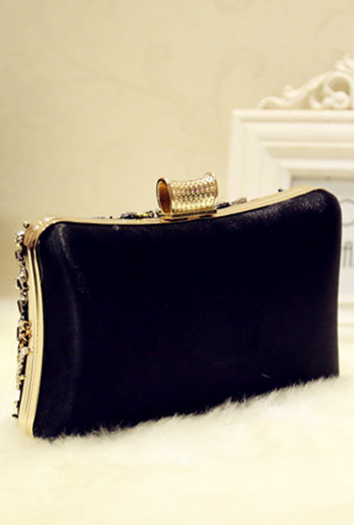 Women Rhinestone Decorated Fashionable Clutch Party Bag