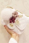 Women Beautiful Flower Decorated Diagonal Mini Handbag