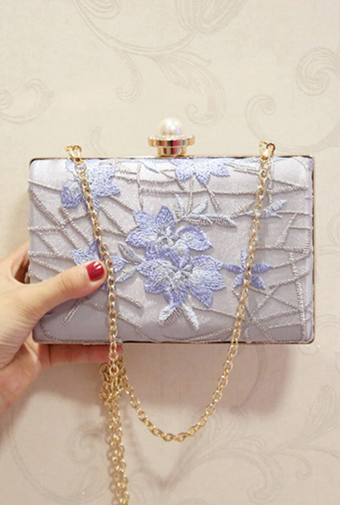 Women Embroidered Fashion Small Square Evening Bag
