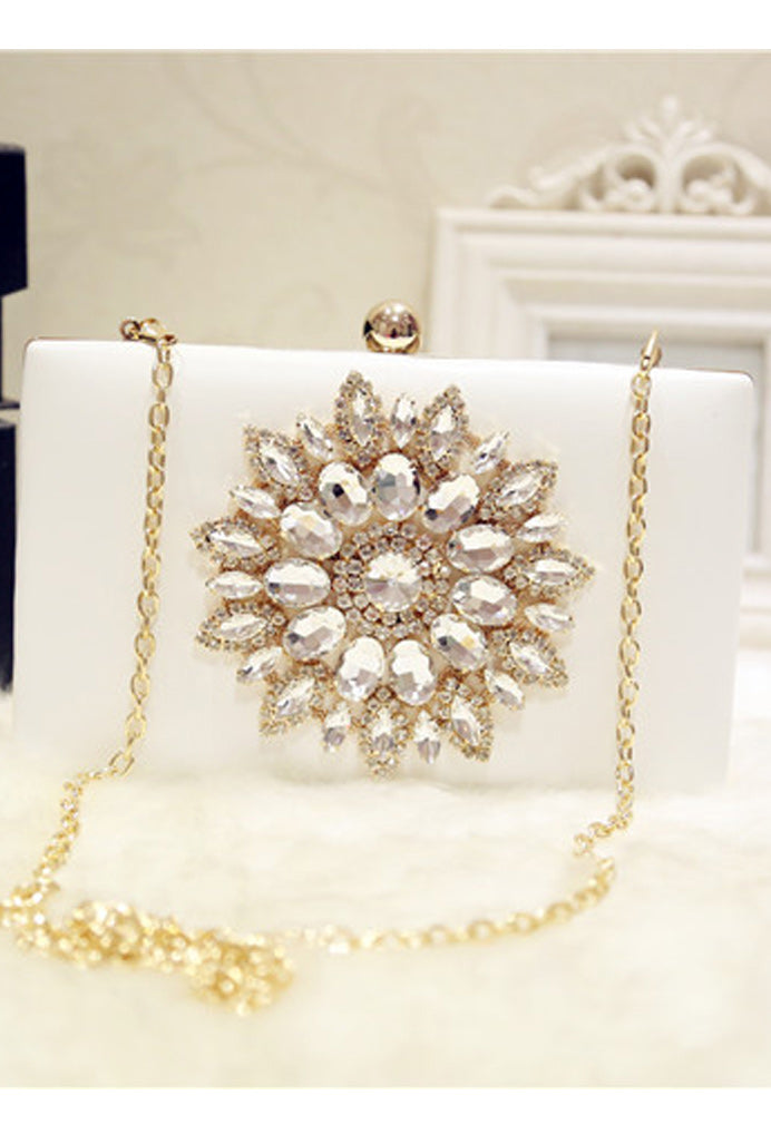 Women Beautiful Flower Hook Closure Party Clutch Bag
