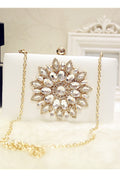 Women Beautiful Flower Hook Closure Party Clutch Bag