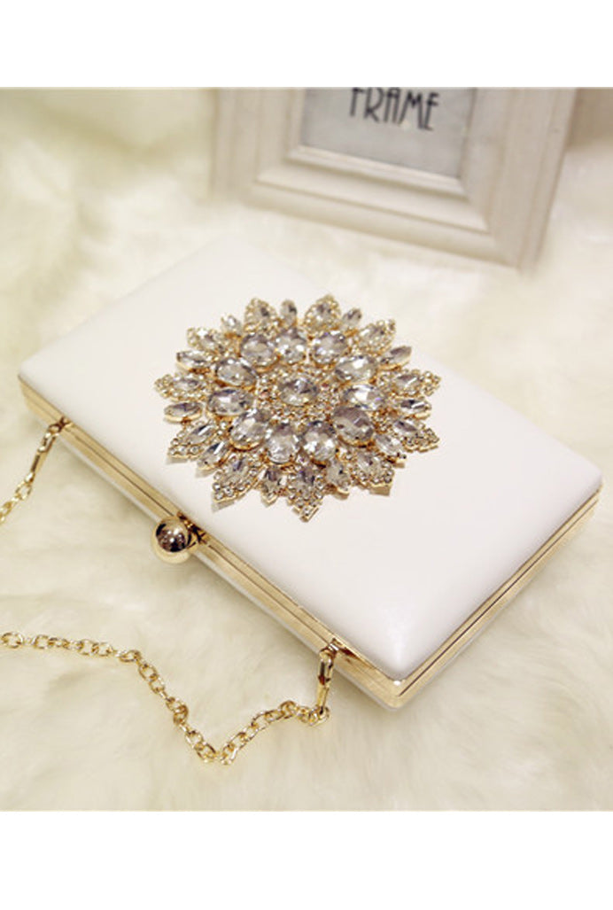 Women Beautiful Flower Hook Closure Party Clutch Bag