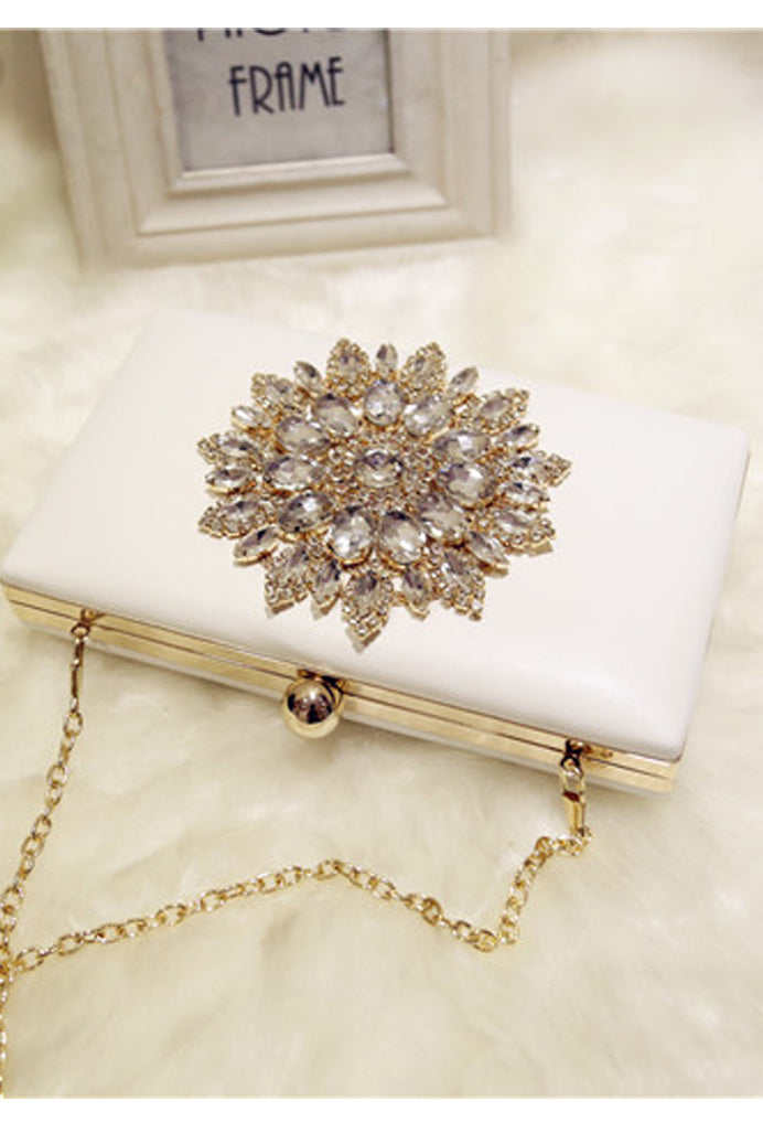 Women Beautiful Flower Hook Closure Party Clutch Bag