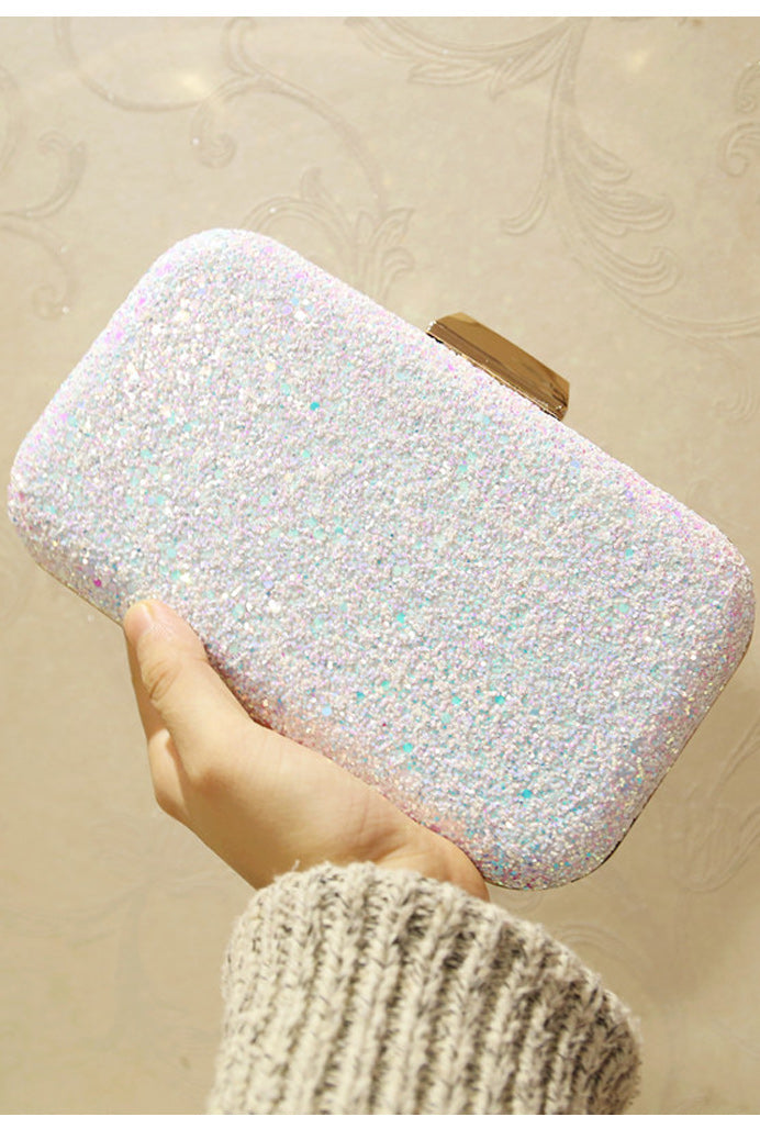 Women Fashion Shiny Base Diagonal Party Clutch Bag
