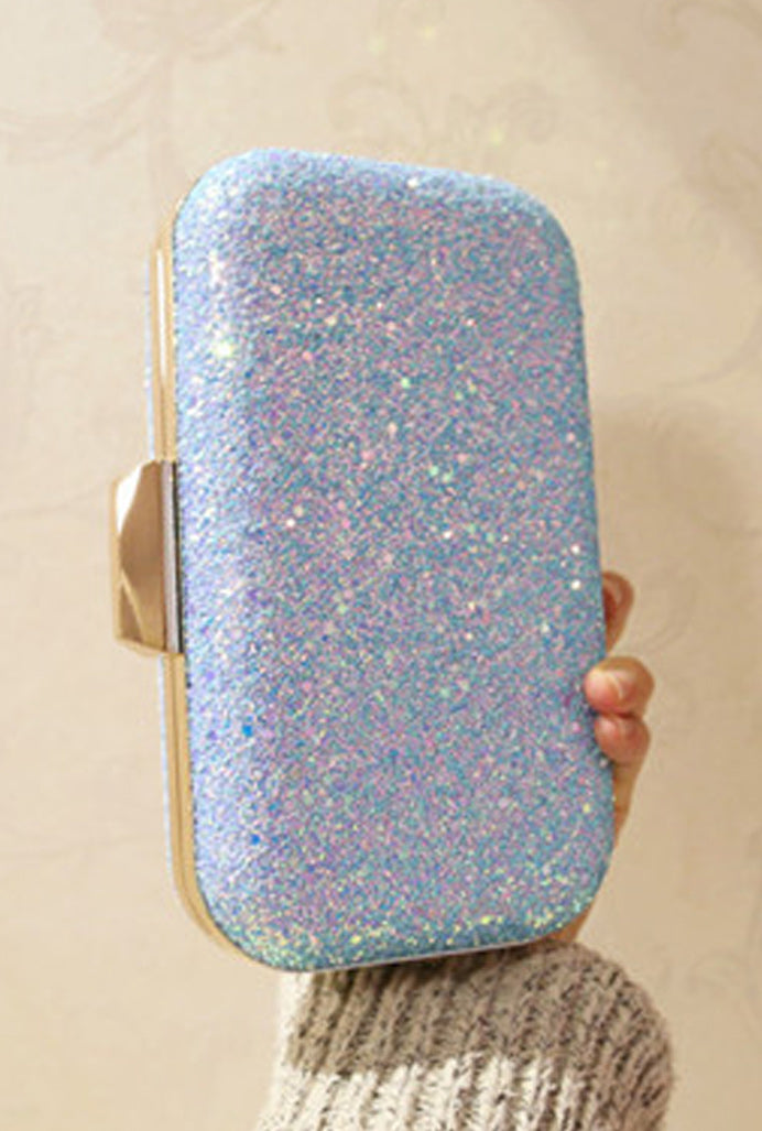Women Fashion Shiny Base Diagonal Party Clutch Bag