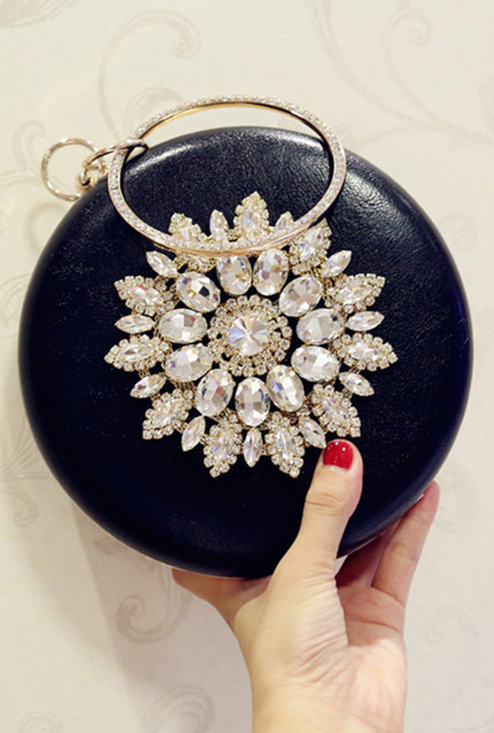 Women Elegant Rhinestone Hand Holder Clutch Bag