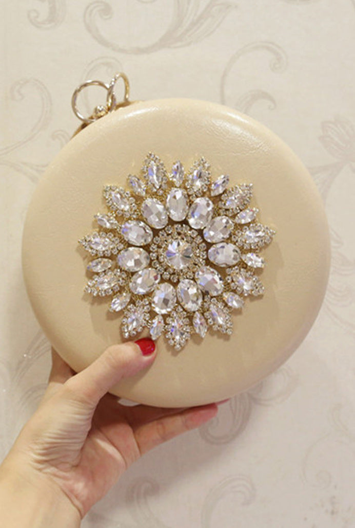 Women Elegant Rhinestone Hand Holder Clutch Bag