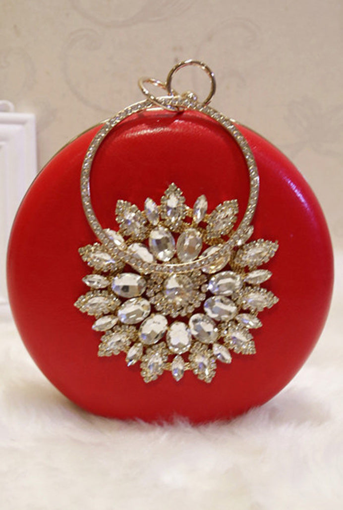 Women Elegant Rhinestone Hand Holder Clutch Bag