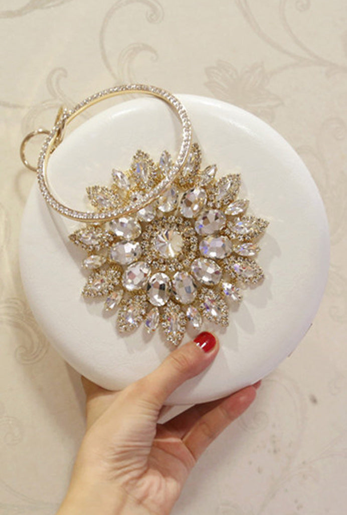 Women Elegant Rhinestone Hand Holder Clutch Bag