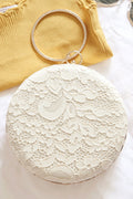 Women Beautiful Lace Hand Holder Round Clutch