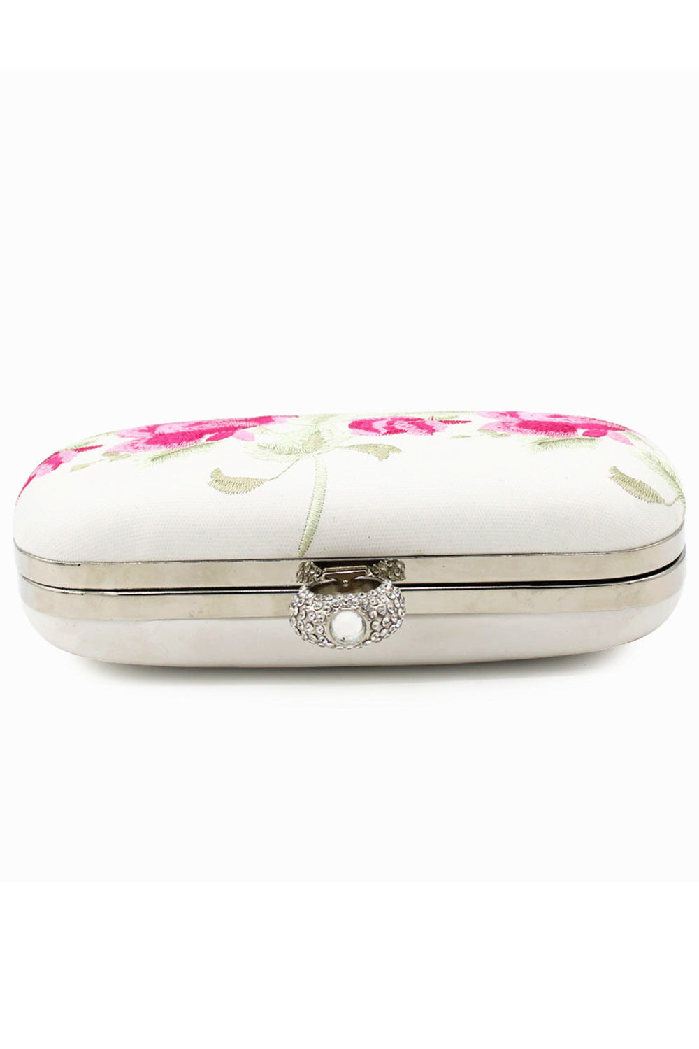 Women Flower Embroidered Ring Hook Clutch