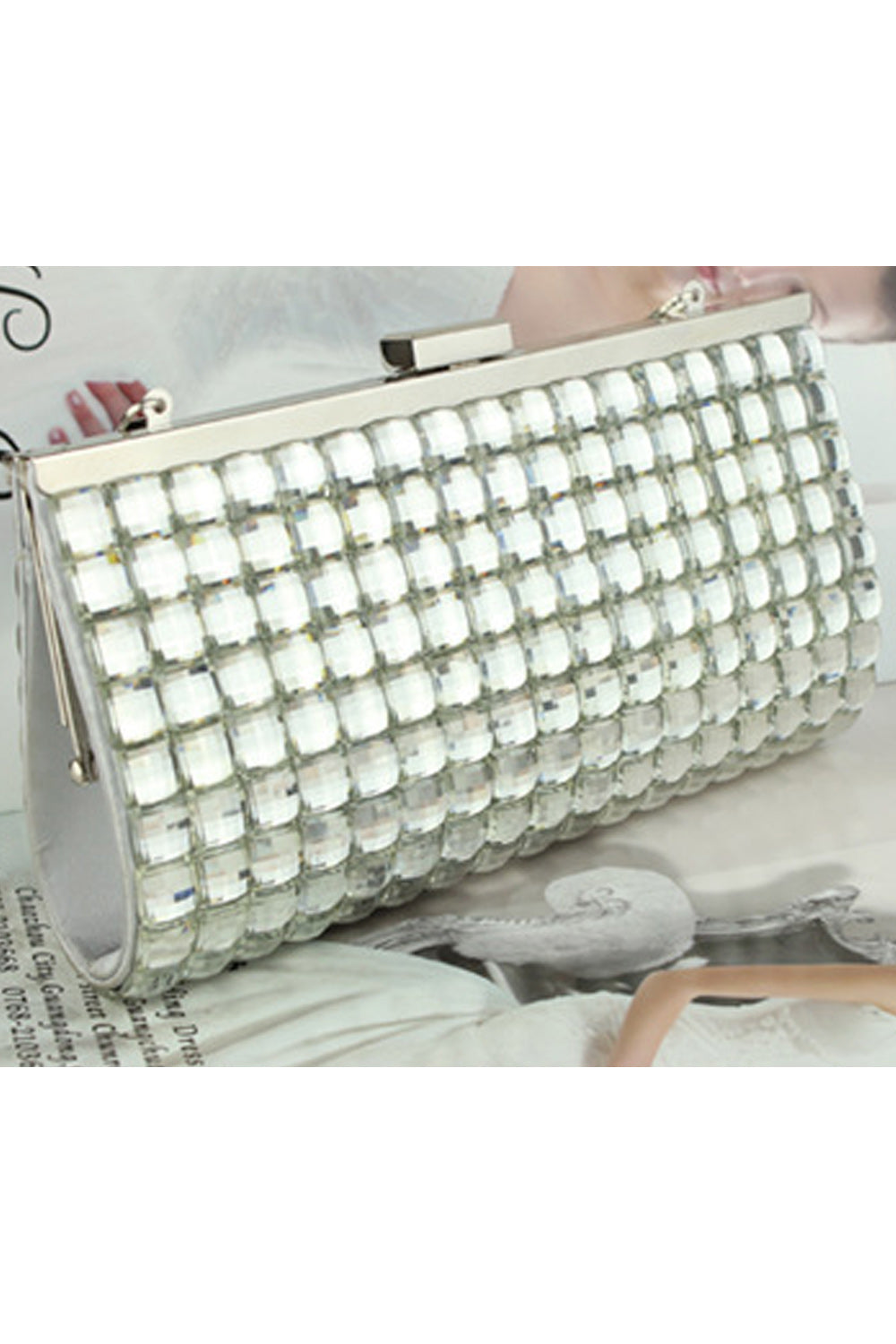 Women Rhinestone Shiny Fashion Bride Clutch Bag