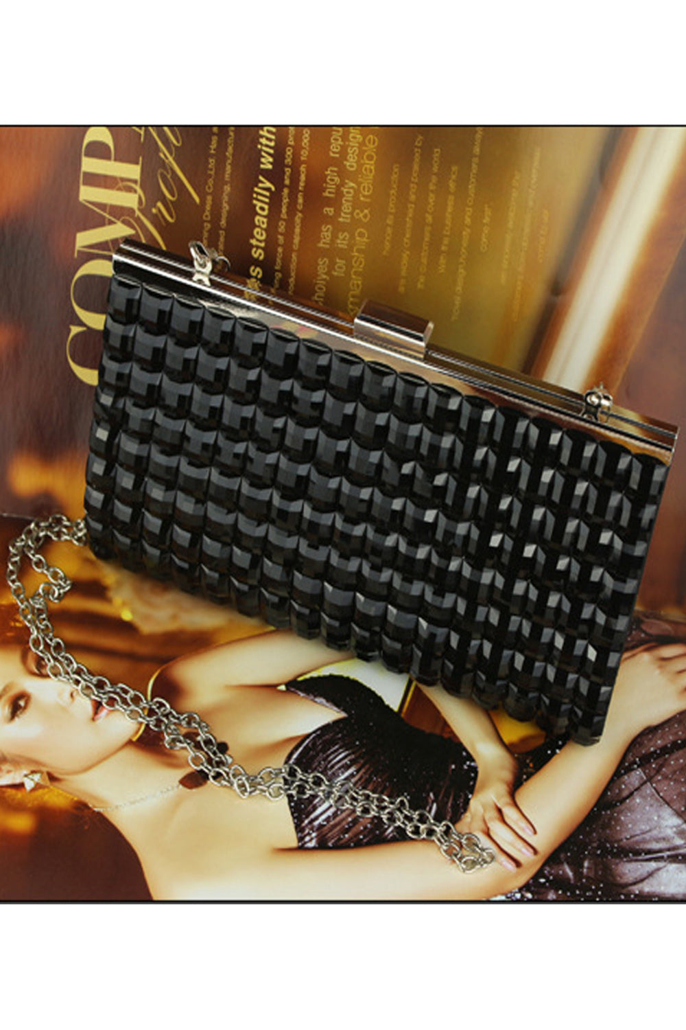 Women Rhinestone Shiny Fashion Bride Clutch Bag