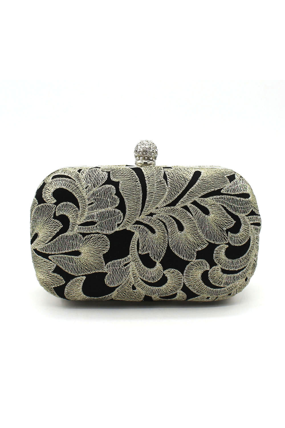 Women Embroidered Rhinstone Hook Stylish Clutch