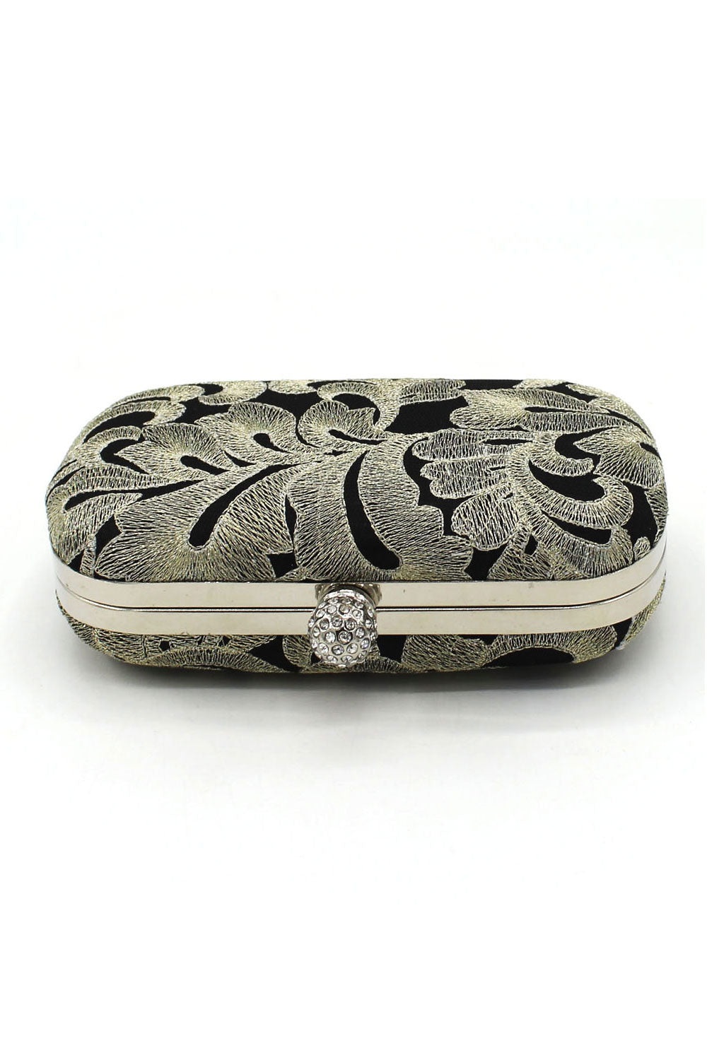 Women Embroidered Rhinstone Hook Stylish Clutch
