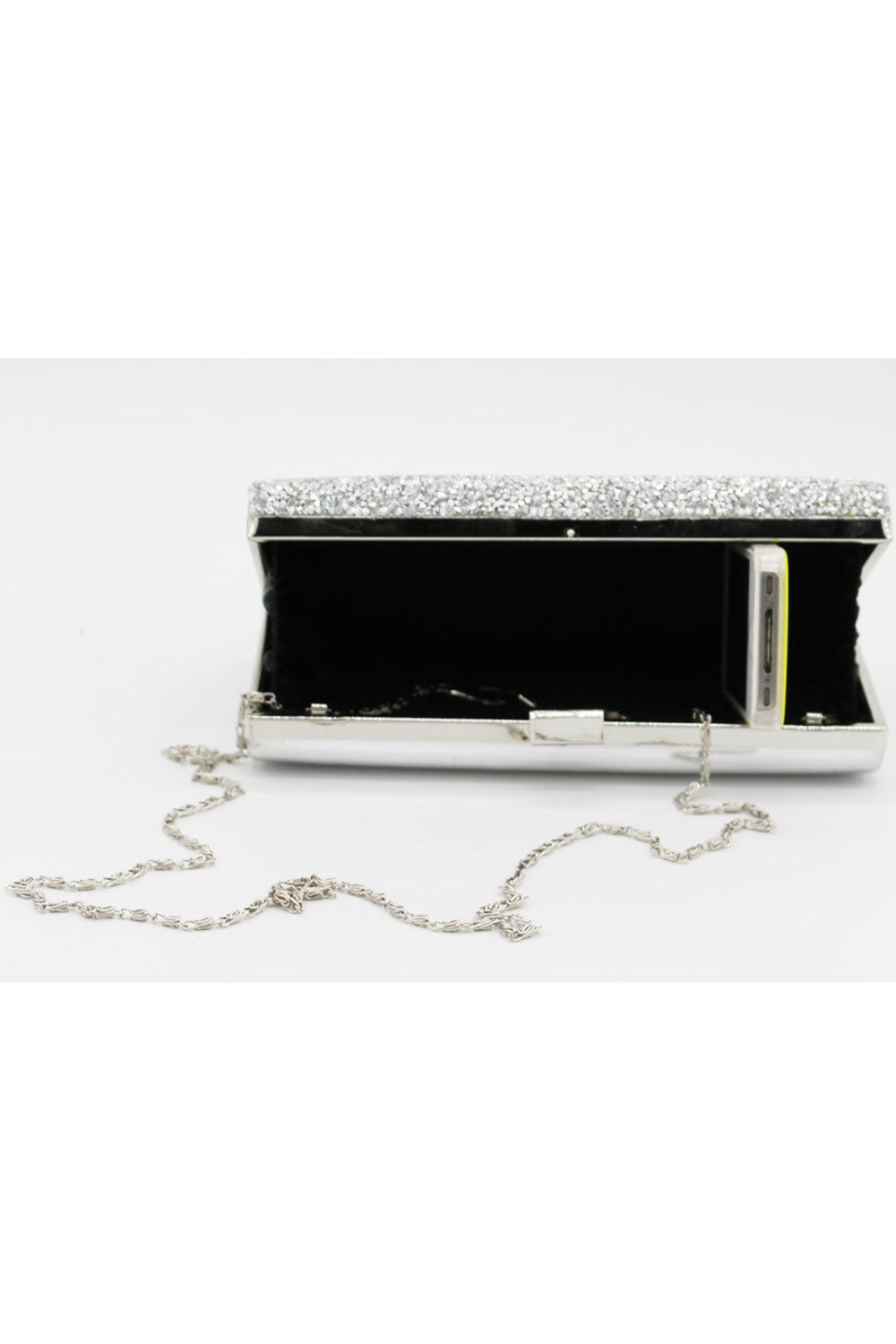 Women Stylish Shiny Rhinestone Clutch Strap Bag.