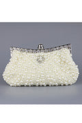 Women Cute Pearls Decorated Bridal Clutch Bag