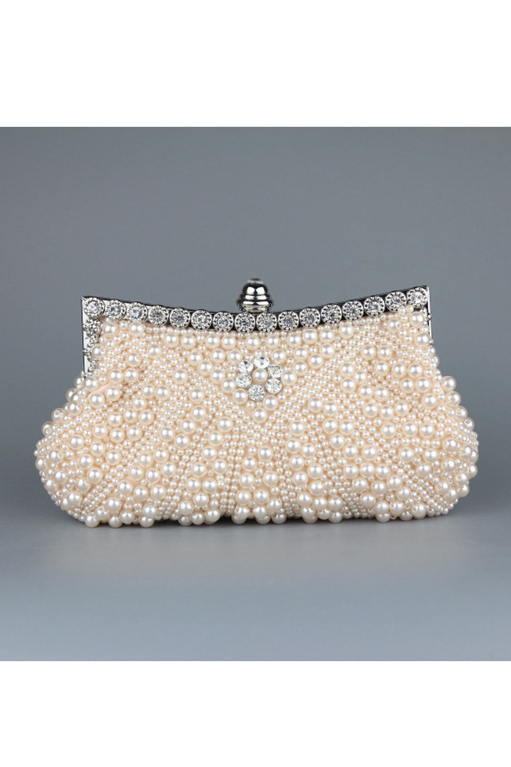 Women Cute Pearls Decorated Bridal Clutch Bag