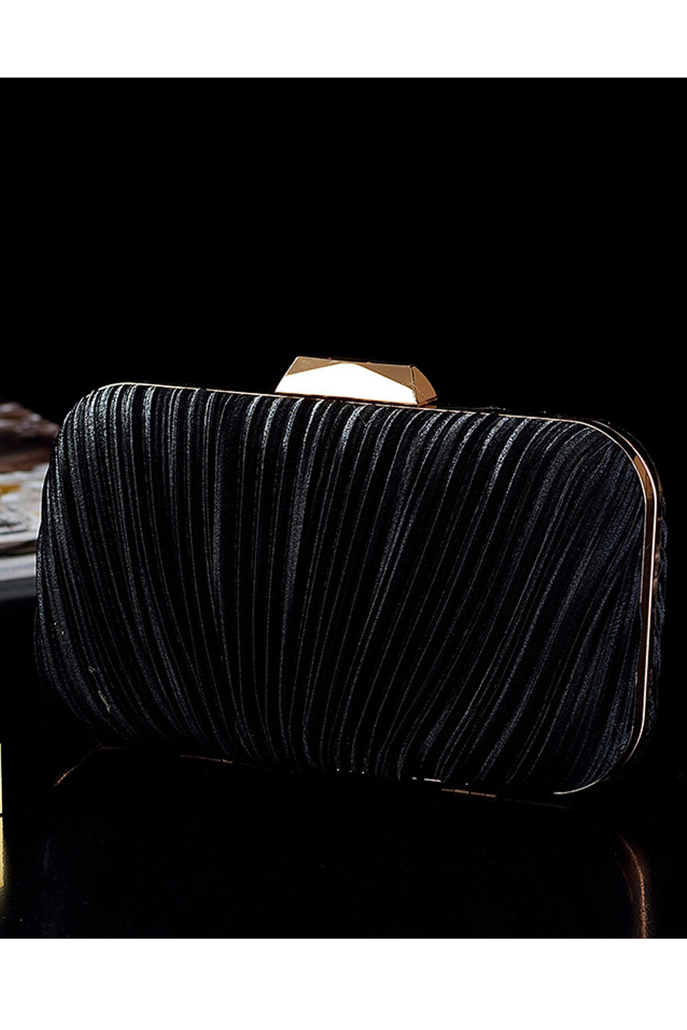 Women Pleated Pattern Fashion Clutch Bag