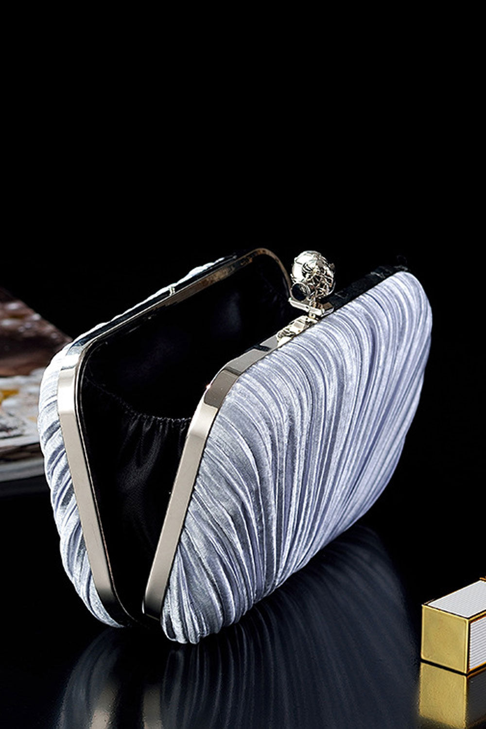 Women Pleated Pattern Fashion Clutch Bag