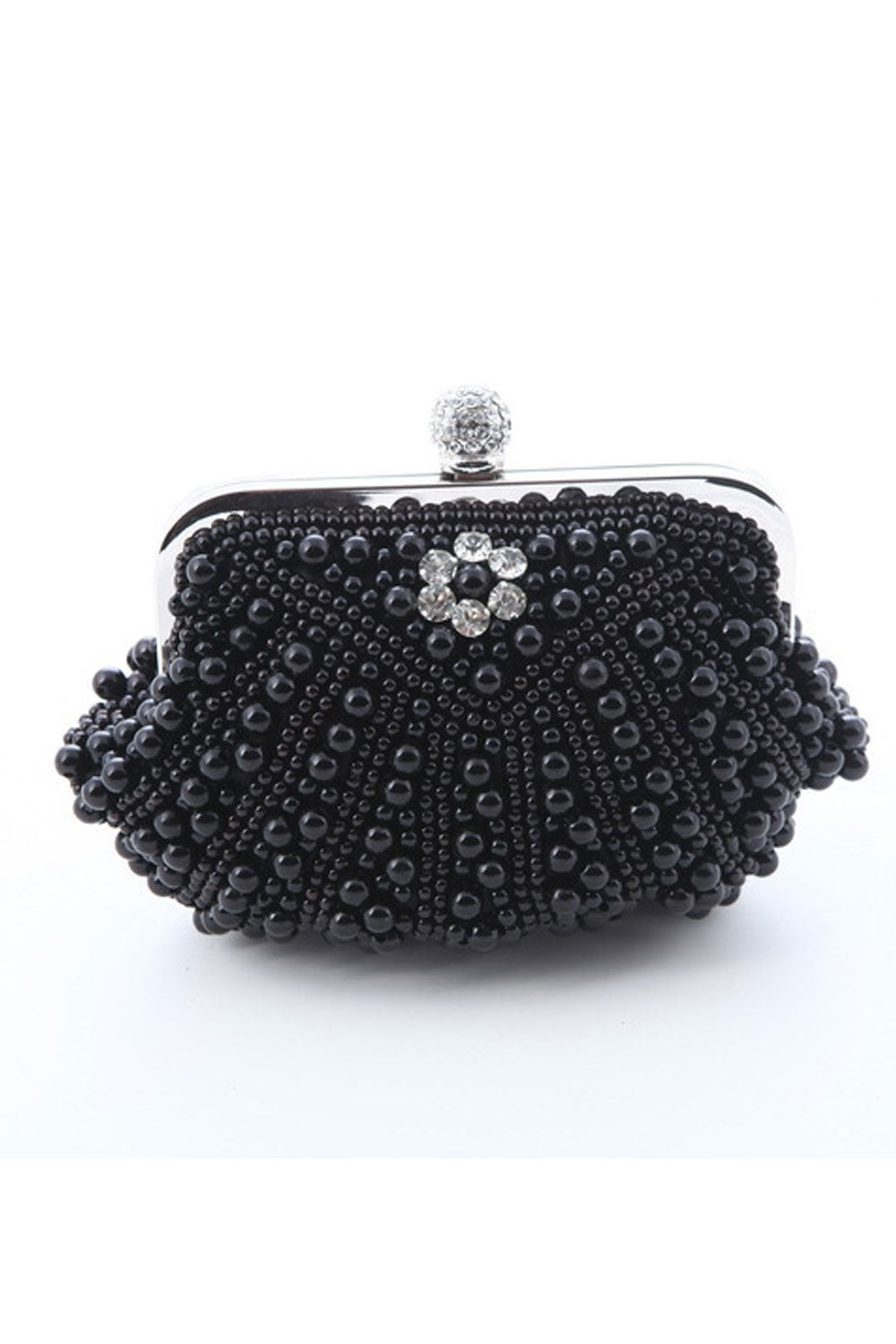 Women Unique Style Pearls Decorative Bridal Clutch Bag