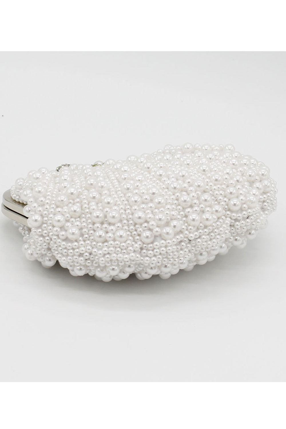 Women Unique Style Pearls Decorative Bridal Clutch Bag