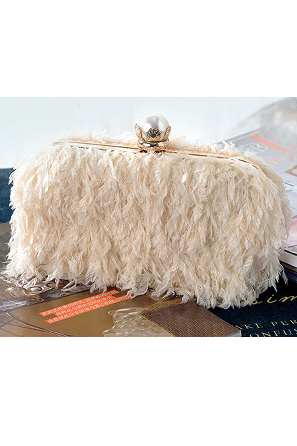 Women Elegant Soft Hairy Party Clutch Bag