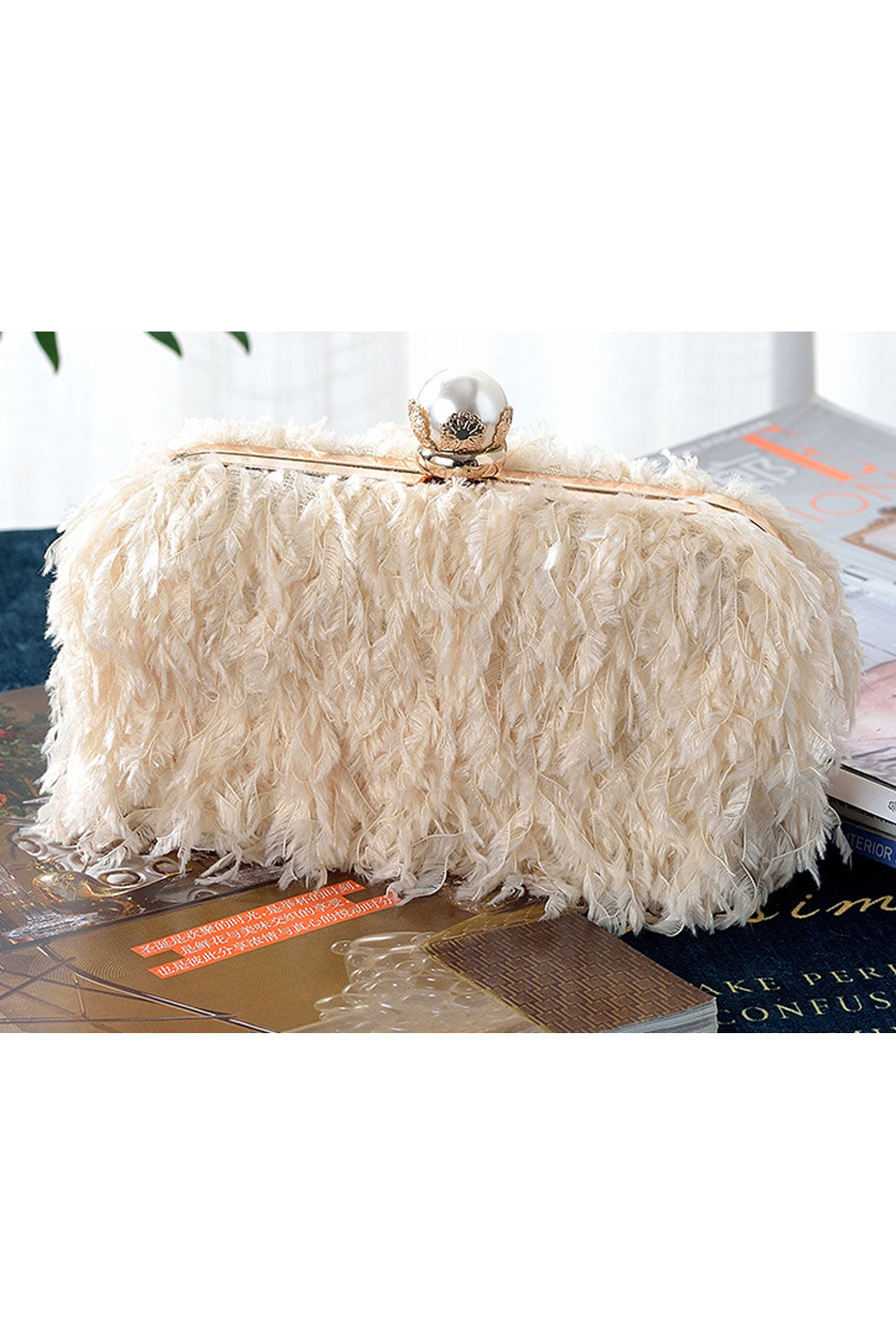 Women Elegant Soft Hairy Party Clutch Bag