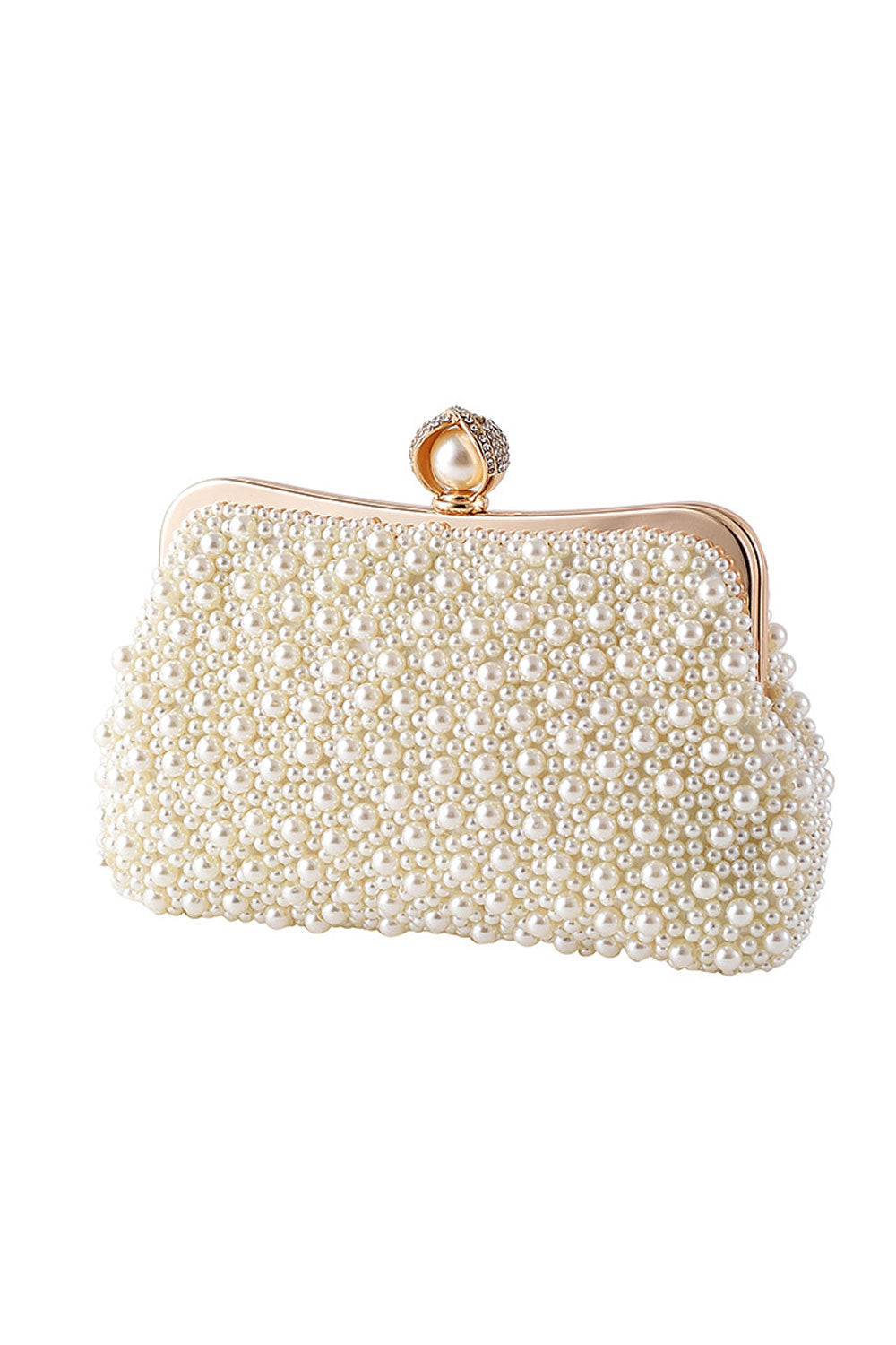 Women Stylish Pearls Diagonal Clutch Bag