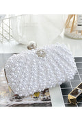 Women Fascinating Pearls Decorated Party Clutch