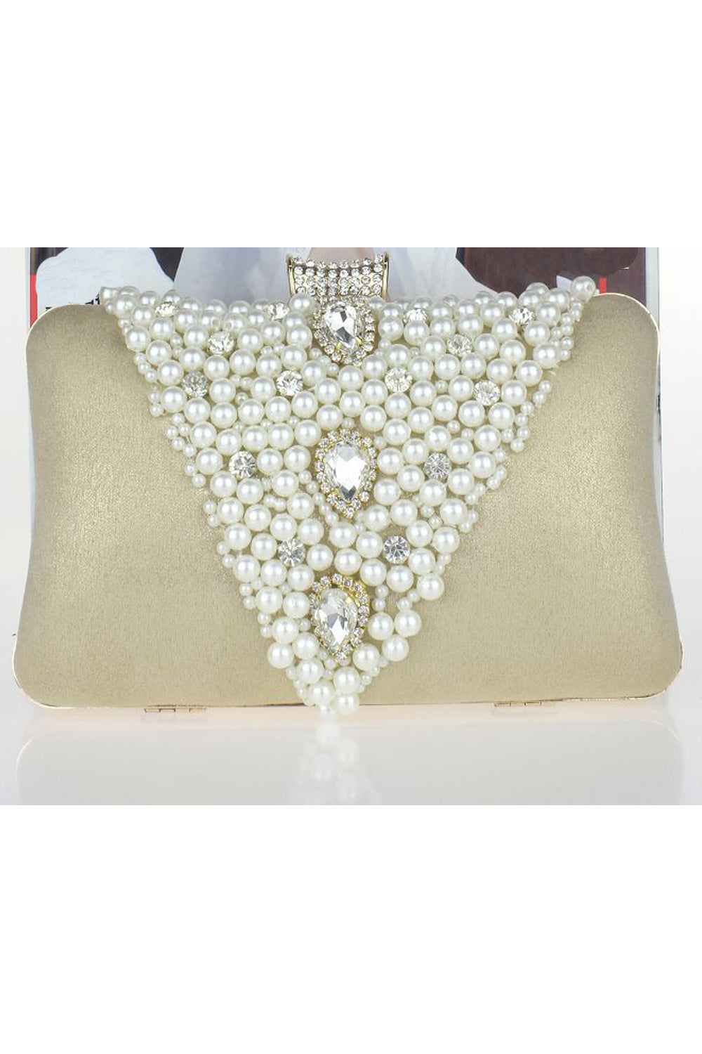 Women Pearls Rhinestone Fashion Party Handbag