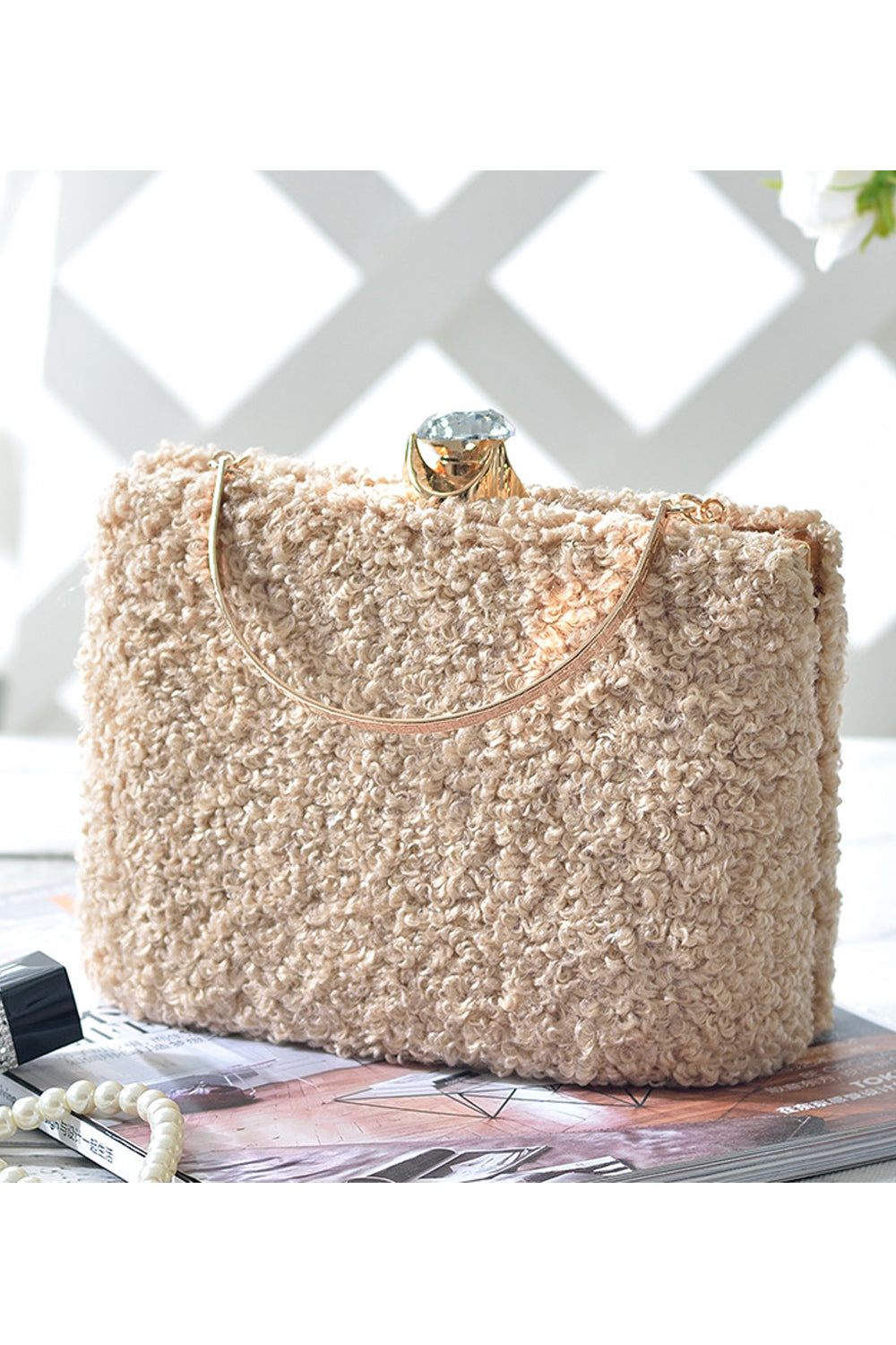 Women Handle Soft Hook Closure Clutch Bag